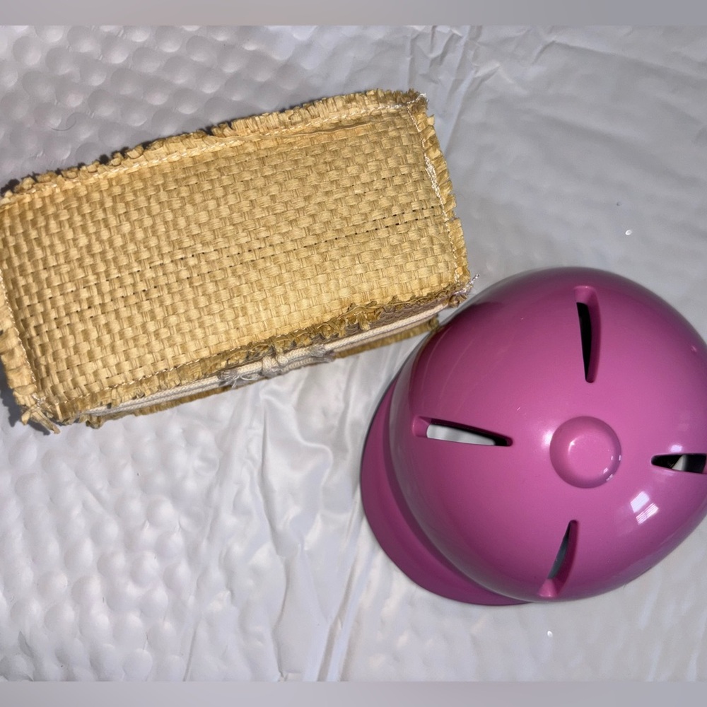American Girl Pink Horse Riding helmet and hay bale - Picture 4 of 8